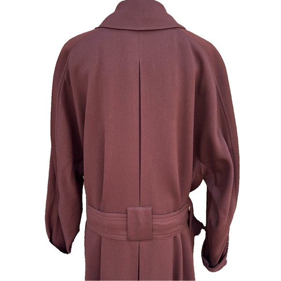 Azzedine Alaïa 1987 Rare Vintage Oversized Belted Wool Coat Brown/Purple - Picture 7 of 13